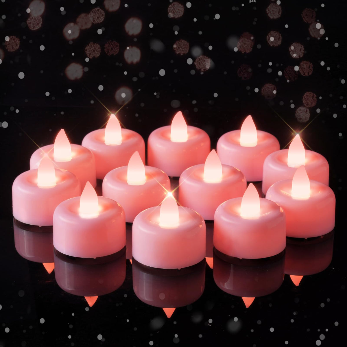 Amagic 24Pack Purple Flameless LED Tea Lights Candles Battery Operated