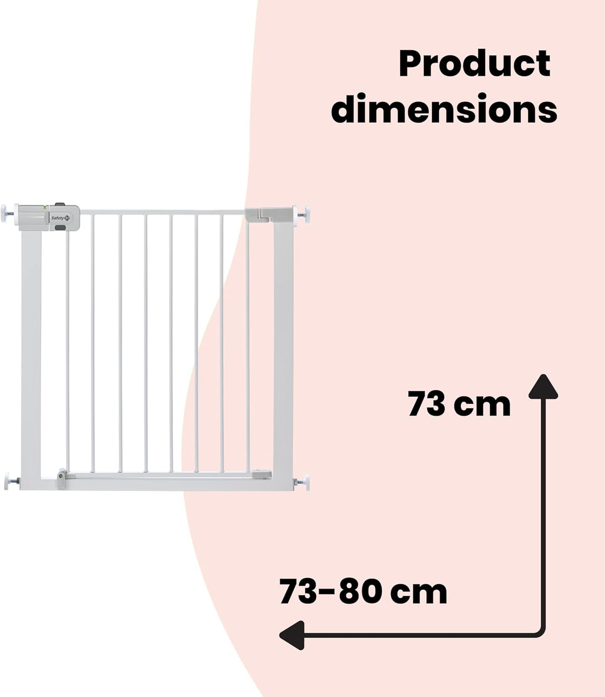 Safety 1st SecureTech Gate, Baby Stair Gate 73–80 cm, White