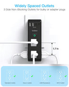 Surge Protector Outlet Extender with Rotating Plug, Multi Plug Wall Outlet