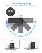 Surge Protector Outlet Extender with Rotating Plug, Multi Plug Wall Outlet