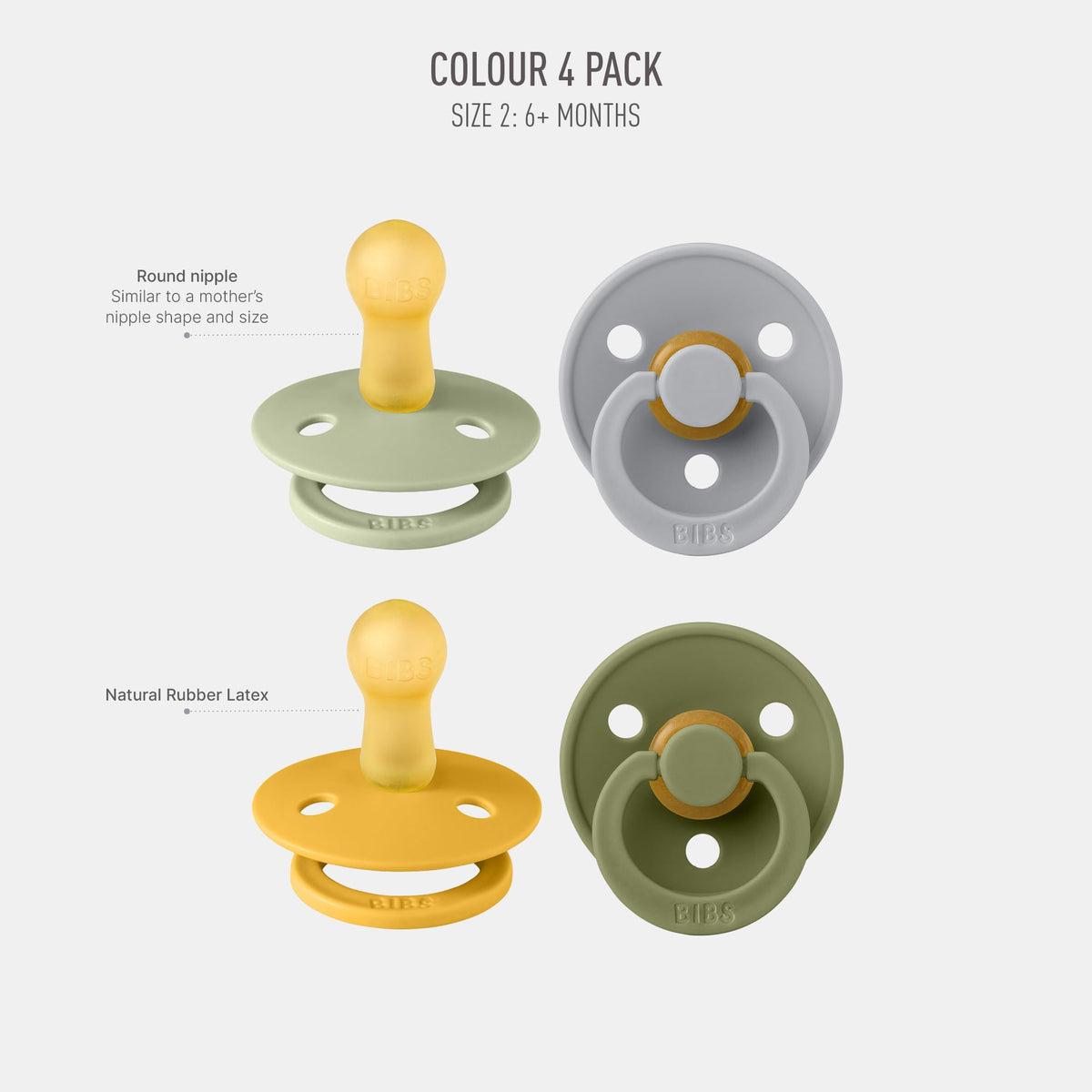BIBS Colour Dummy, 6-18m, 4-pack, Deep Space/Petrol/Nordic Mint/Forest Lake