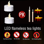 Battery Operated LED Tea Lights Flameless Flickering Candles 50PACK Blue