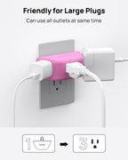 TROND Multi Plug Outlet Extender with USB, 2 Pack Plug Splitter