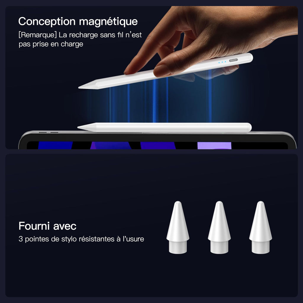 Kingone pencil for Apple iPad 2018-2026,2X Faster Charging & Palm Rejection & Tilt Sensitivity & Magnetic,Stylus Pen Compatible with iPad 6~11th,Pro 11"/12.9"/13",Air 3~5th,Air 11"/13",Mini 7/6/5th.