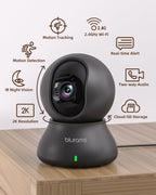 blurams Pet Camera 2K, Indoor Cameras, Dog Camera, 360° Home Security Cameras, Color Night Vision, Motion Tracking, 2-Way Talk, Cloud&SD, APP Control, Compatible with Alexa