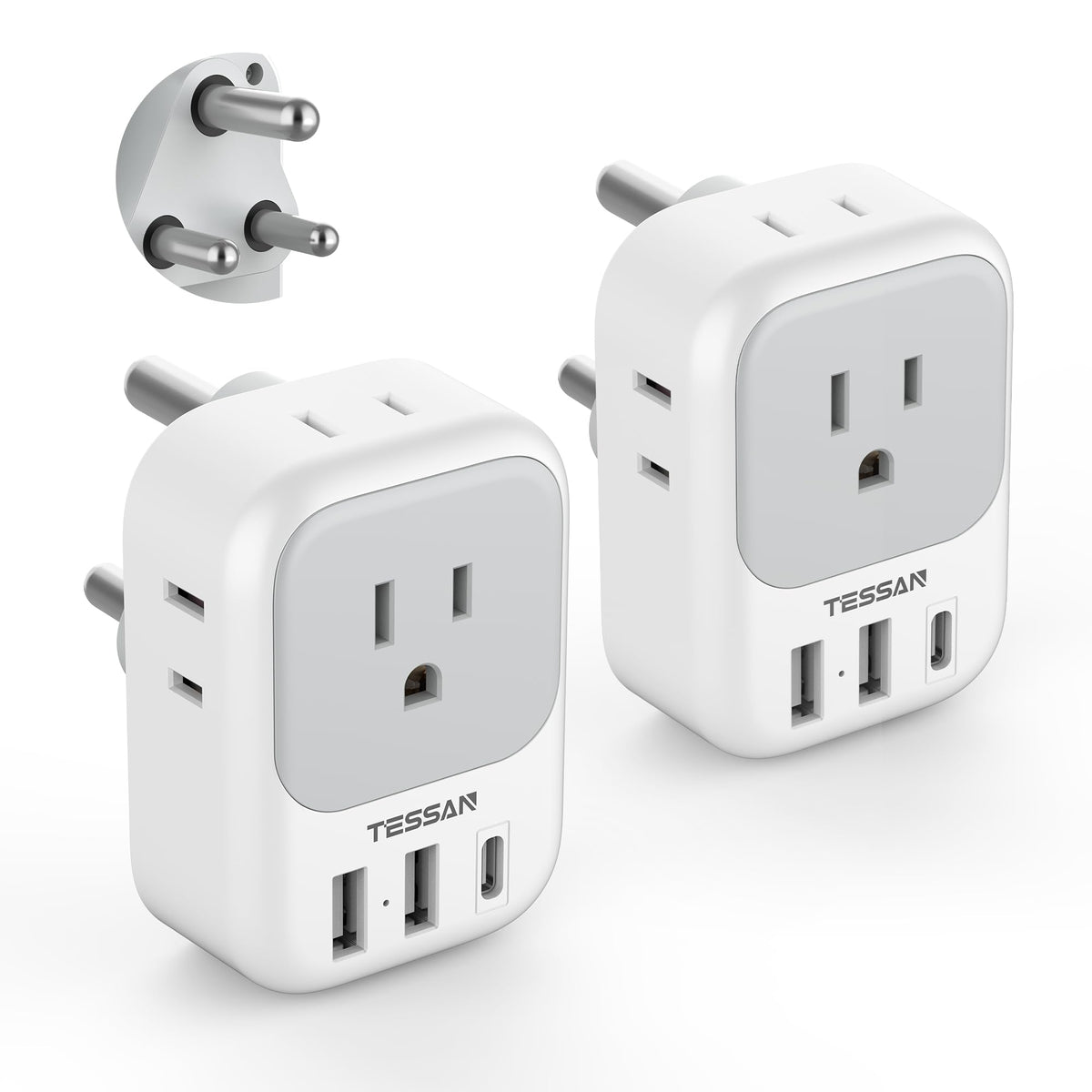 TESSAN European Travel Plug Adapter 2 Pack, Type C Plug