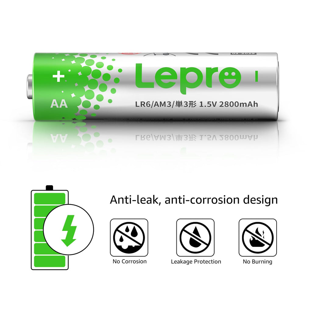 Lepro AAA Alkaline Batteries 12 Pack, 1200mAh Triple A Battery Long Lasting