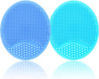 Baby Bath Brush, Baby Cradle Cap Brush, Silicone Massage Brush, Silicone Scrubbers Exfoliator Brush, Baby Skin Scrubbers Essential for Dry Skin, Cradle Cap and Eczema 2 Pack (Small-Blue&Green)