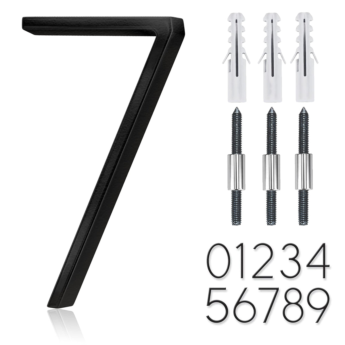 5" Stainless Steel Floating House Number, Metal Modern House Numbers (0)