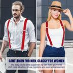 Aomig Mens Braces, Mens Suspenders with Strong Metal Clips, 3.5cm Wide Heavy Duty Suspenders for Men Women Business Wedding Casual