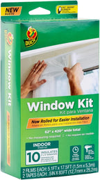 Duck Brand Window Insulation Kit, 62 in x 420 in, Fits up to 10 Windows