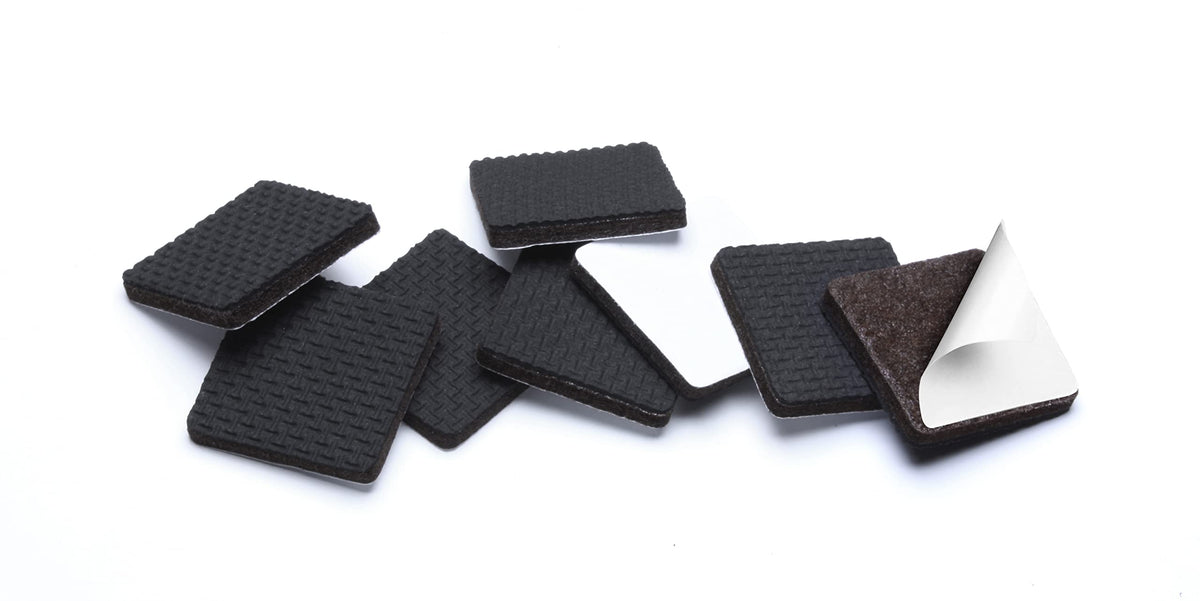 Slipstick GorillaPads Non Slip Furniture Pads/Gripper Floor Protectors (Set of 4) 3 Inch Square Self Adhesive Rubber Stoppers for Furniture Legs, CB155