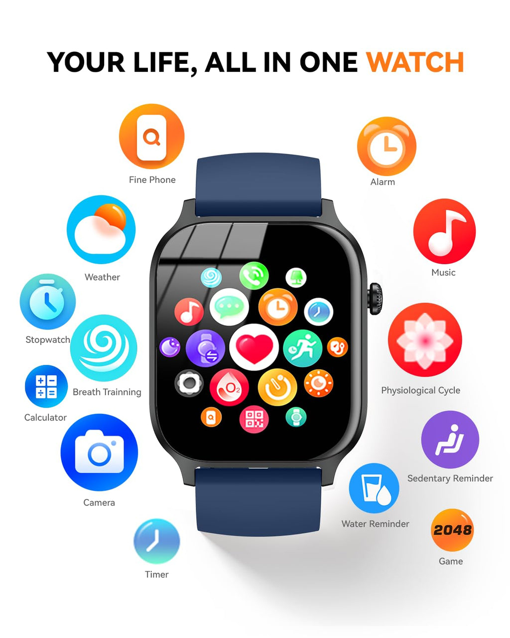 Smart Watch for Men Women- Answer/Make Call, 2026 IP68 Waterproof Fitness Tracker Watch with Sleep Step Counter Activity Smartwatch for Samsung Android iPhone iOS (Deep Burgundy, 1.83)