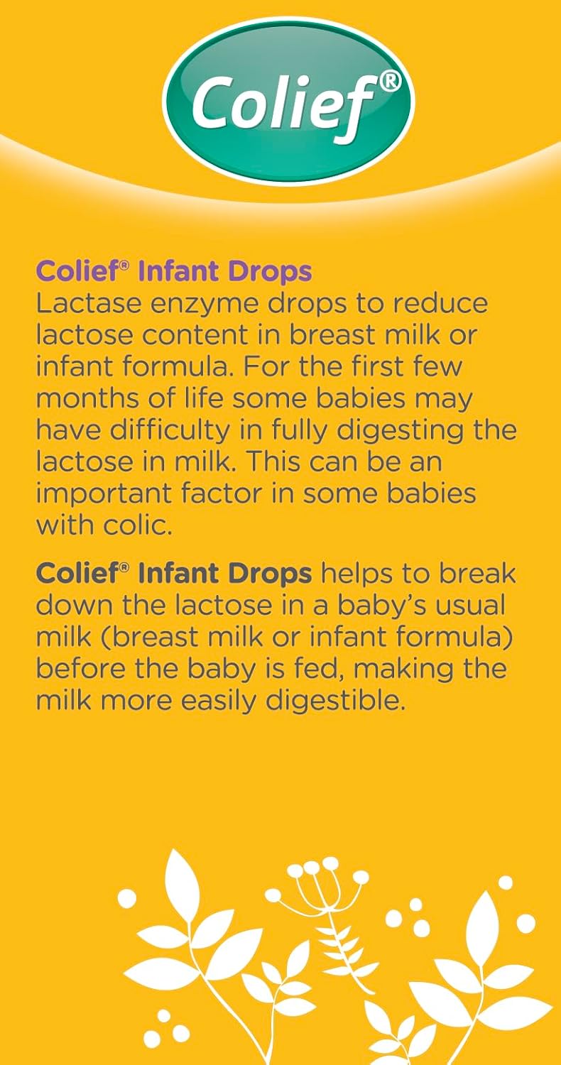 Colief Infant Drops | Lactase Enzyme Drops | Natural Colic Relief for Babies | Reduces Bloating, Wind and Crying | (15ml)