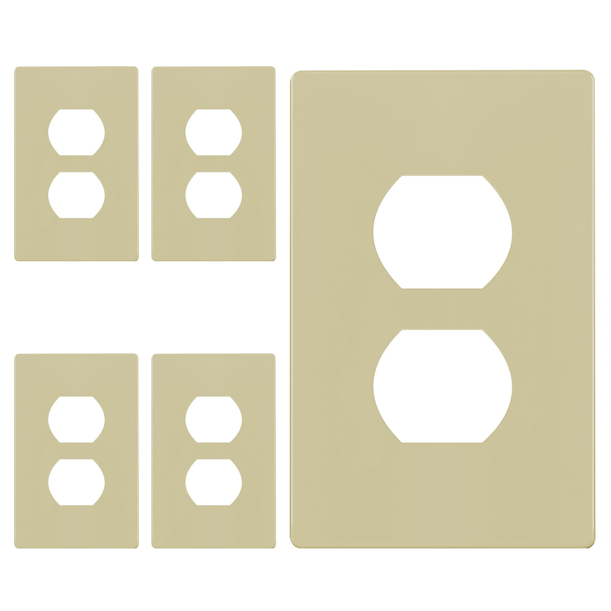 ENERLITES 10 Pack Outlet Covers Wall Plate for Duplex Receptacle, White