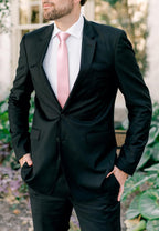HISDERN Skinny Tie Solid Color 6cm Slim Ties for Men Wedding Classic Formal Business Necktie