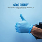 Surgicals Powder Free Nitrile Gloves, Food Grade, Hand Disposable Gloves - 100 Count - Blue (100, Large)