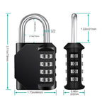 ZHEGE Combination Padlock, 4 Digit Combination Locker Padlock (Red)