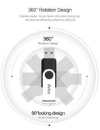 Netac 64GB USB 3.2 Flash Drive, High Speed Swivel Design Memory Stick,Up to 90/30 MB/s(R/W) Pen Drive, Thumb Drive for Data Storage, Zip Drive and jump Drive with LED Light