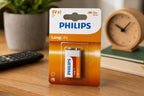 PHILIPS 9V Zinc Battery - 6F22 - Shelf Life up to 5 Years