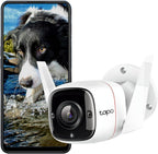 Tapo TP-Link C310 – Indoor Outdoor WiFi Surveillance Camera, 3MP Resolution, IP66 with Night Vision, Motion Detection and Instant Alarm, Control with iOS App, Android, Compatible with Alexa