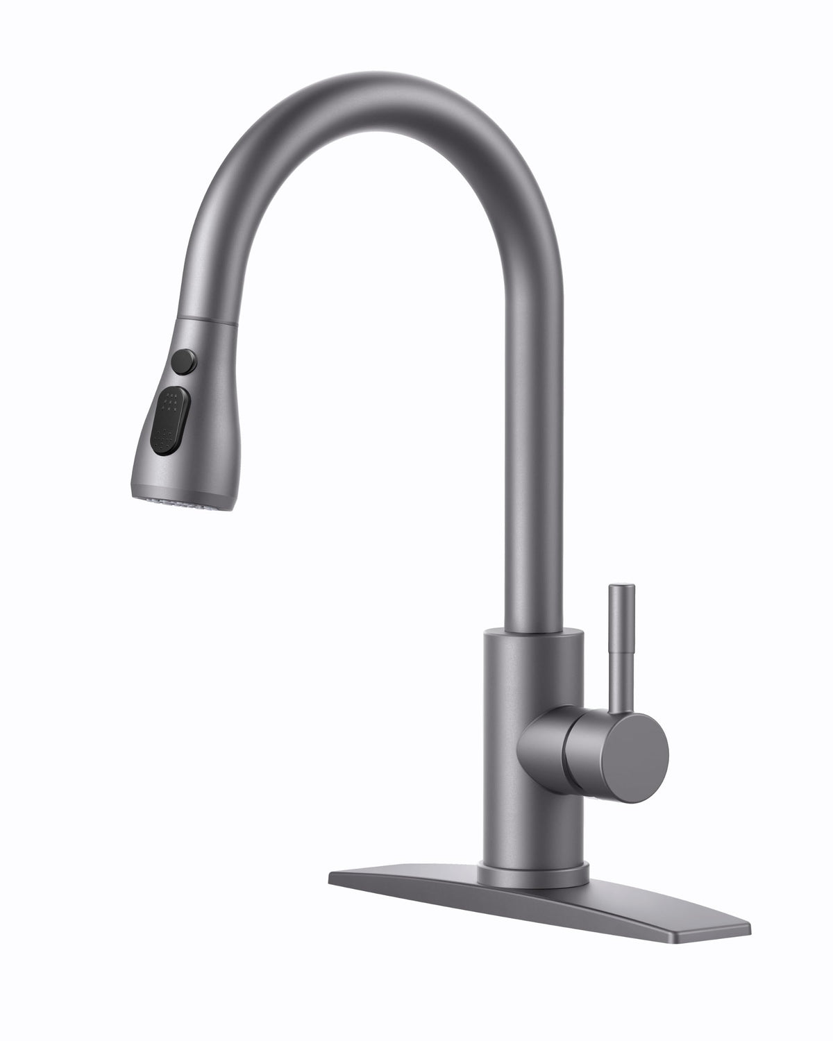 FORIOUS Kitchen Faucet with Cup Washer, Pull Down Sprayer, Brushed Nickel