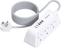 Extension Lead with USB Slots, 6 Way Outlets 5 USB (5A, 3 USB- C Port),1.6M