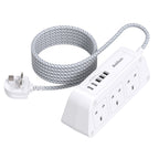 Extension Lead with USB Slots, 6 Way Outlets 5 USB (5A, 3 USB- C Port),1.6M