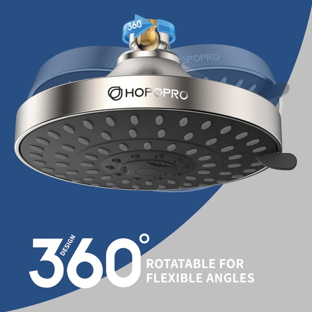 High Pressure Shower Head, HOPOPRO 5-Mode Fixed Showerhead, NBC Recommended