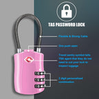 Diyife TSA Approved Luggage Locks with Flexible Steel Cable, Easy to Set up