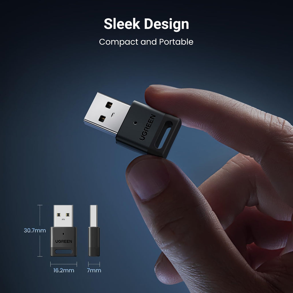 UGREEN Bluetooth 5.4 Adapter, USB Bluetooth Dongle for PC, Plug & Play