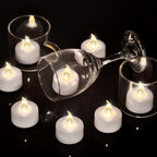 Battery Operated LED Tea Lights Flameless Flickering Candles 50PACK Blue