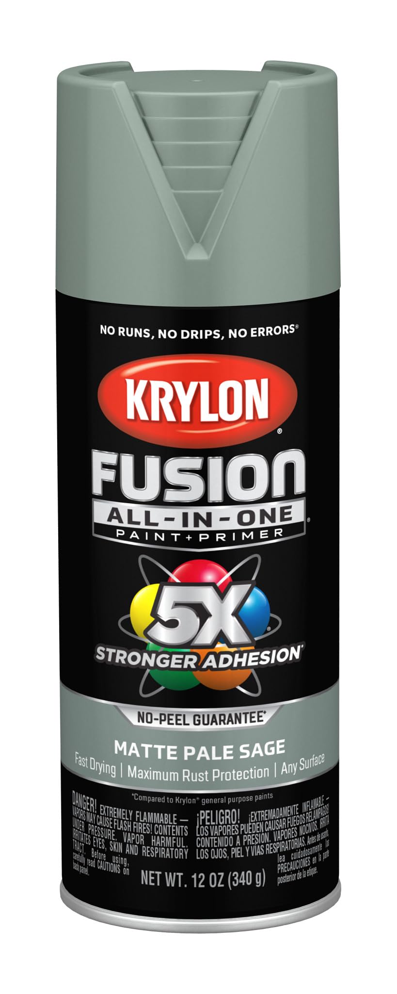 Krylon Fusion All-In-One, Metallic, Black Stainless Steel, 12 oz