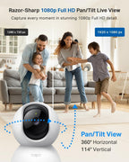 Tapo C210P2 2K 3MP Pan/Tilt Indoor Security Camera Set, Pet Camera
