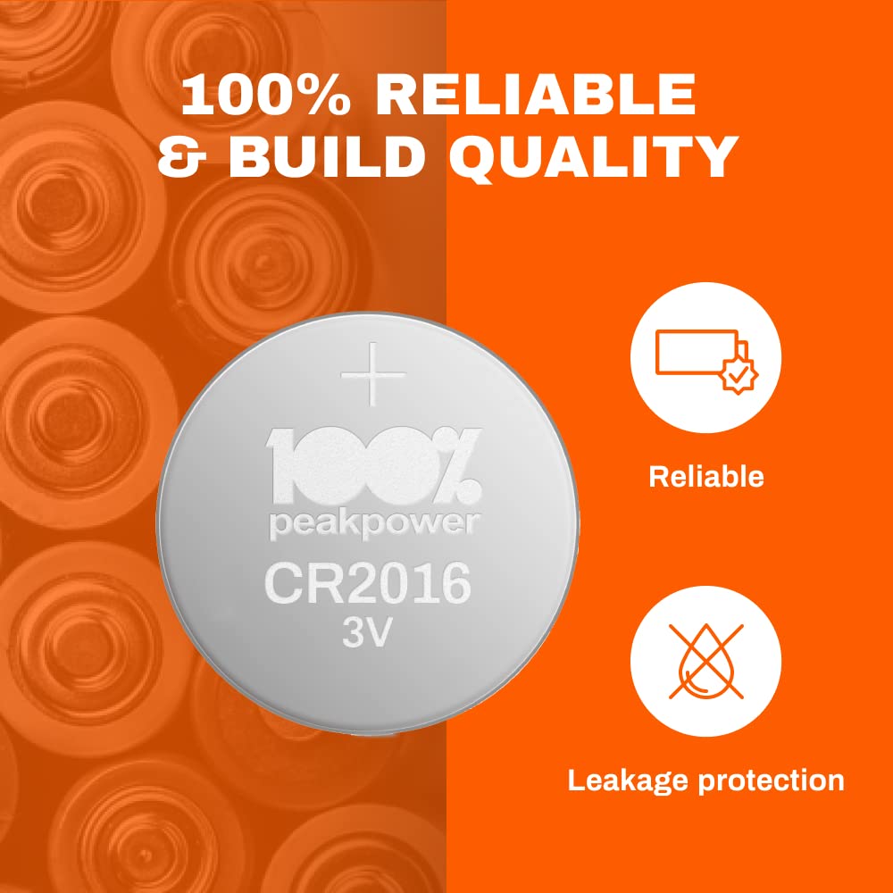 100PP CR2016 Batteries 3V Lithium 10 Pack | Key Fobs & Remotes