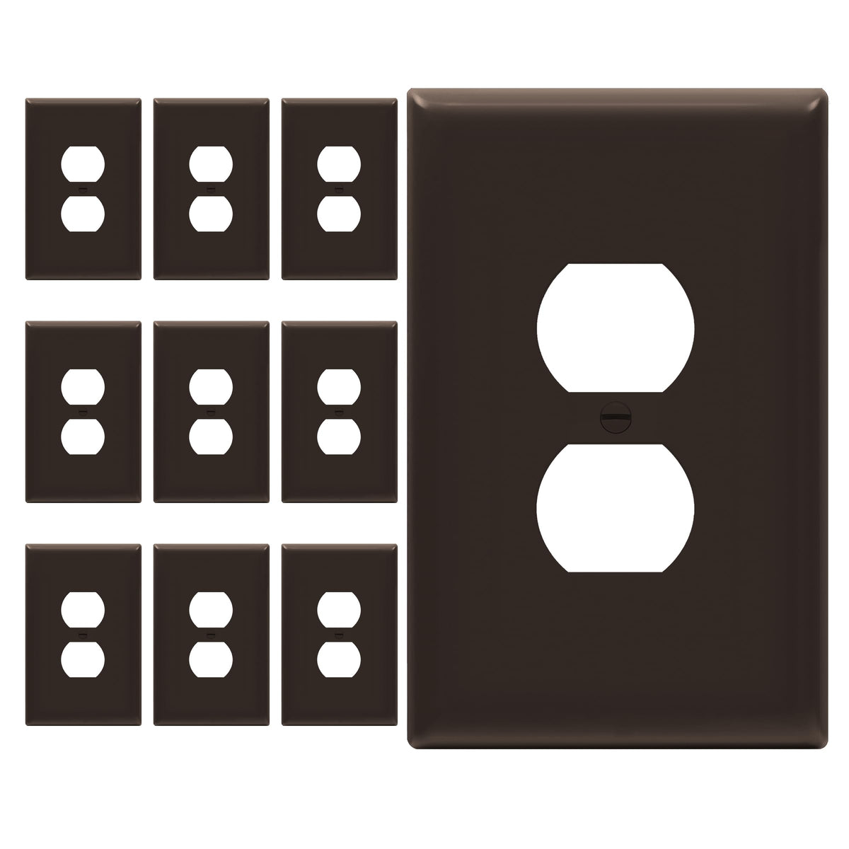ENERLITES 10 Pack Outlet Covers Wall Plate for Duplex Receptacle, White