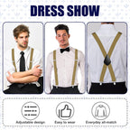 Aomig Mens Braces, Mens Suspenders with Strong Metal Clips, 3.5cm Wide Heavy Duty Suspenders for Men Women Business Wedding Casual
