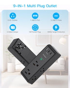 Surge Protector Outlet Extender with Rotating Plug, Multi Plug Wall Outlet