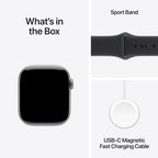 Apple Watch Series 11 GPS 42mm Smartwatch with Space Grey Aluminium Case with Black Sport Band S/M. Sleep Score, Fitness Tracker, Health Monitoring, Always-On Display, Water Resistant