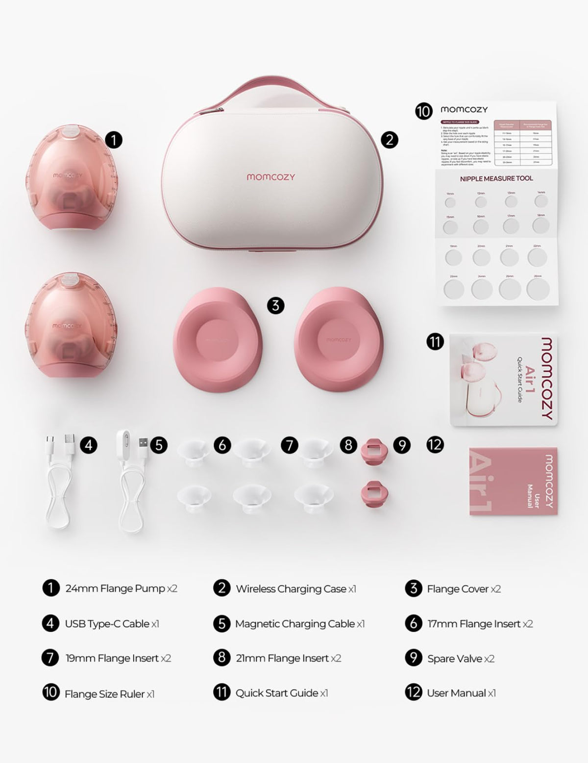 Momcozy M5 Smart Wearable Breast Pump, Double Pack, Gray