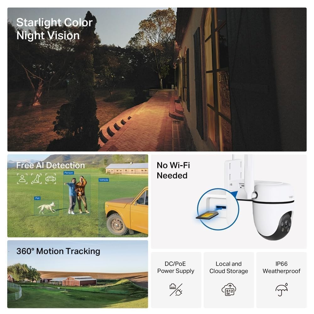 Tapo TC46 4K 8MP Pan/Tilt Outdoor Security Camera CCTV Camera
