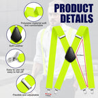 Aomig Mens Braces, Mens Suspenders with Strong Metal Clips, 3.5cm Wide Heavy Duty Suspenders for Men Women Business Wedding Casual