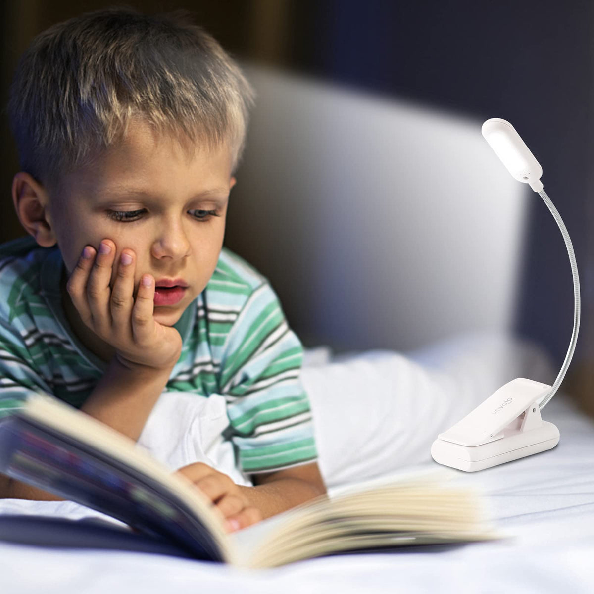 VAVOFO Rechargeable Reading Light, Clip on Book Light for Reading in Bed