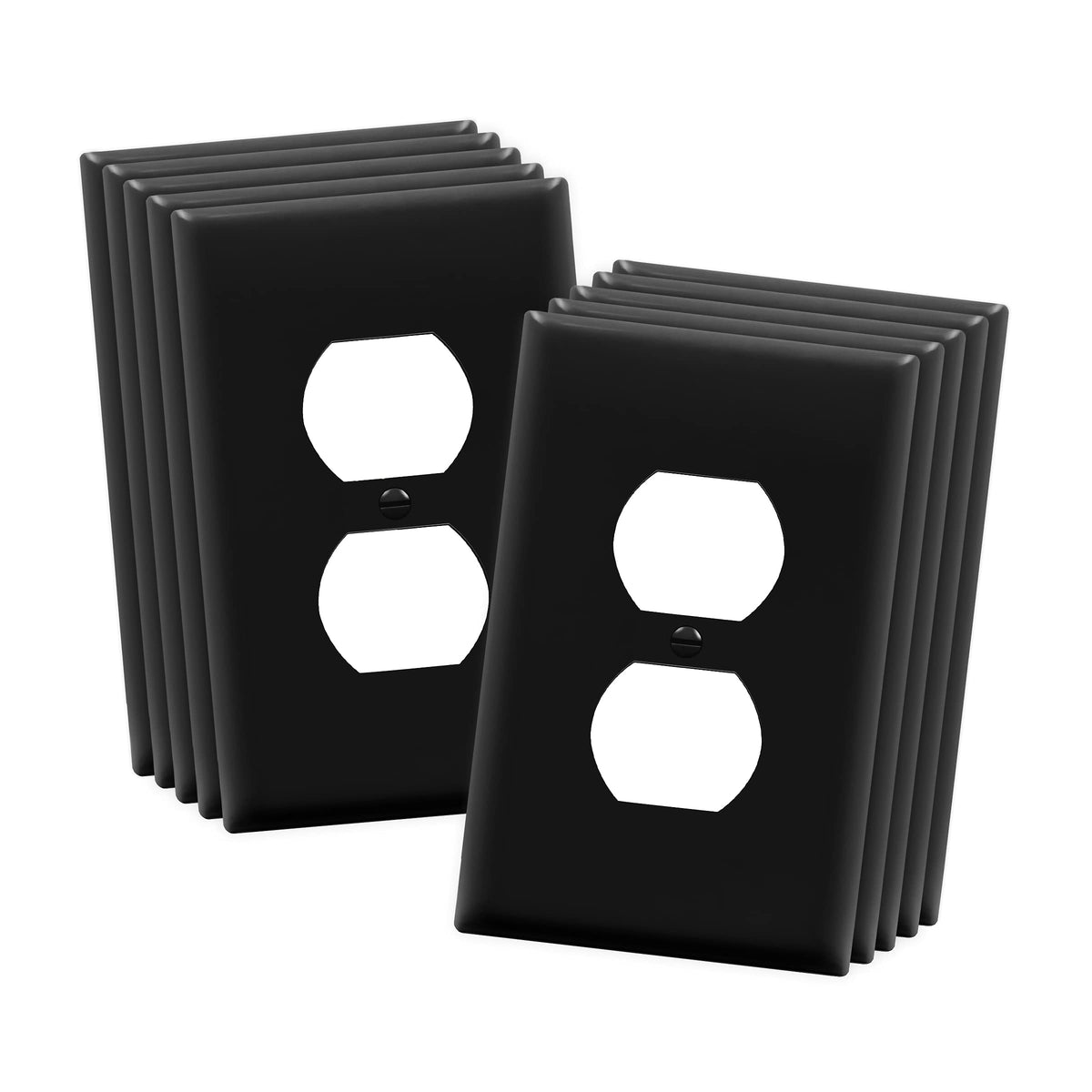 ENERLITES 10 Pack Outlet Covers Wall Plate for Duplex Receptacle, White