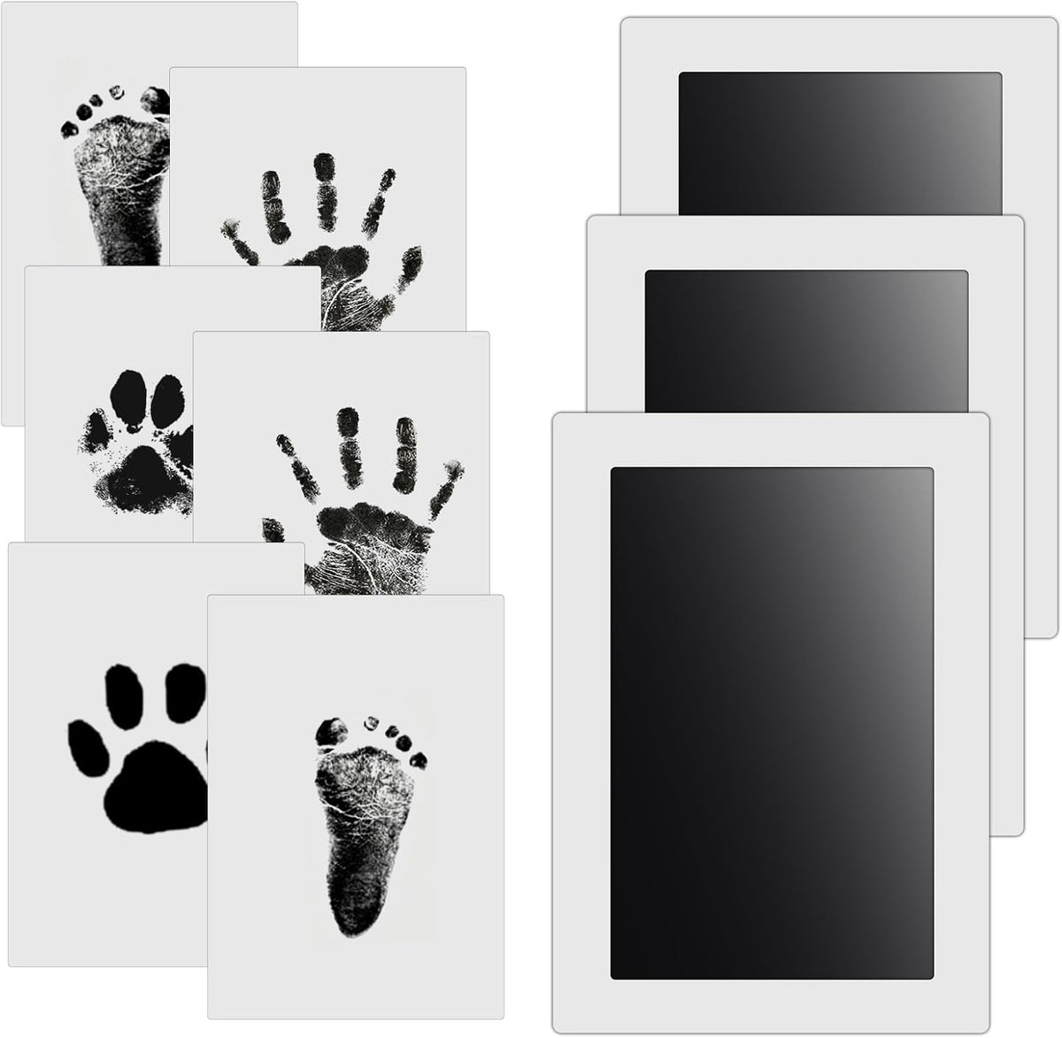 Nabance Baby Hand and Footprint Kit, 3 Inkless Print Pads, 6 Imprint Cards