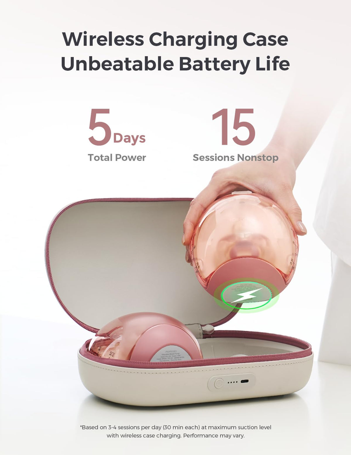 Momcozy M5 Smart Wearable Breast Pump, Double Pack, Gray