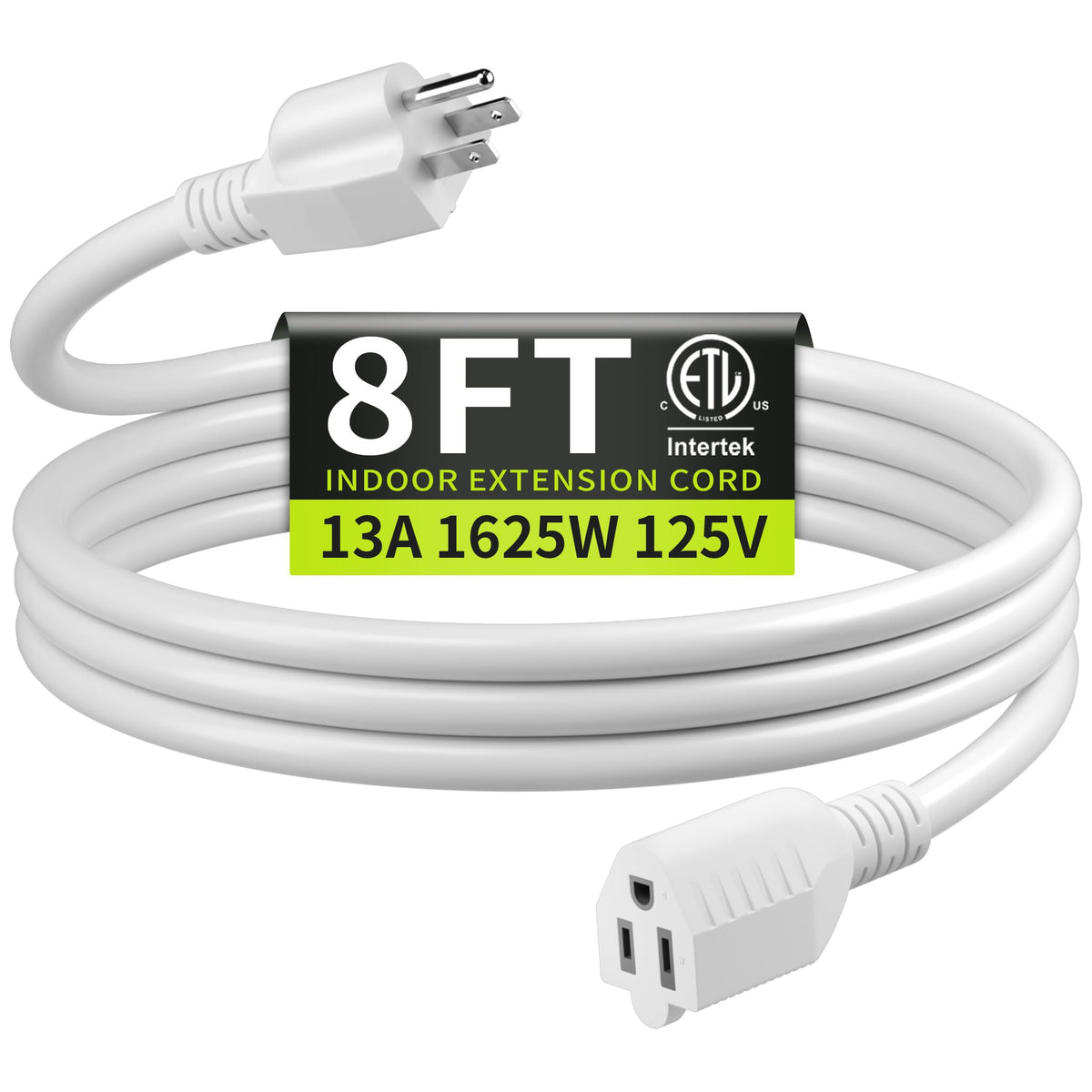 16/3 Black Extension Cord 6 FT Indoor, Short Extension Cord