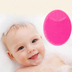 Baby Bath Brush, Baby Cradle Cap Brush, Silicone Massage Brush, Silicone Scrubbers Exfoliator Brush, Baby Skin Scrubbers Essential for Dry Skin, Cradle Cap and Eczema 2 Pack (Small-Blue&Green)