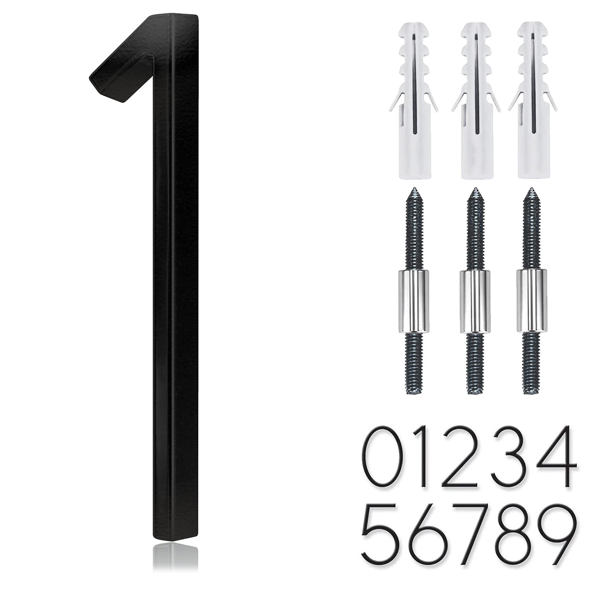 5" Stainless Steel Floating House Number, Metal Modern House Numbers (0)