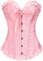 KUOSE Womens Black Basque Body Shaper Overbust Corset Top Plus Size S-6XL